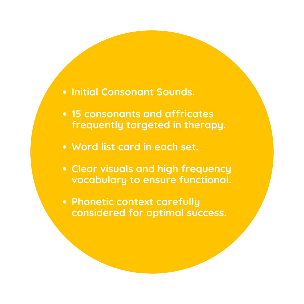 Initial Consonant Speech Sound Flash Cards for Speech Therapy – North ...