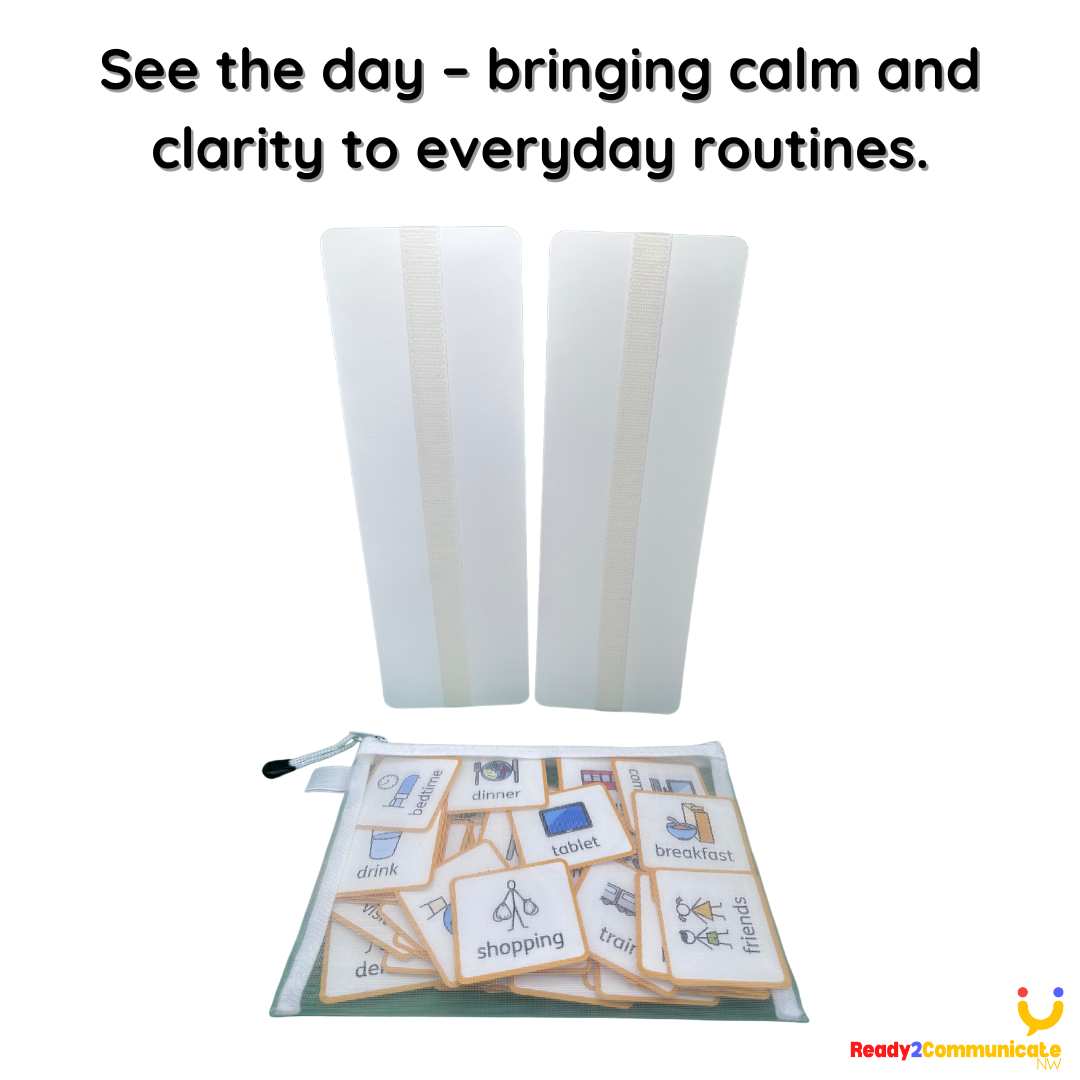 Visual Timetable for Home – Ready-Made Base Boards & Symbol Cards with Velcro | Visual Support for Children and Adults