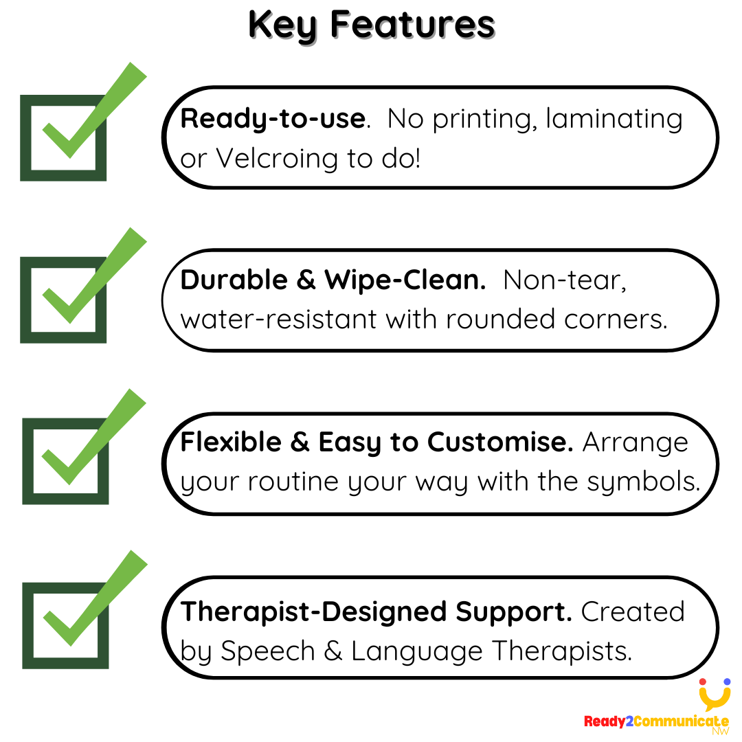 Visual Timetable for Home – Ready-Made Base Boards & Symbol Cards with Velcro | Visual Support for Children and Adults