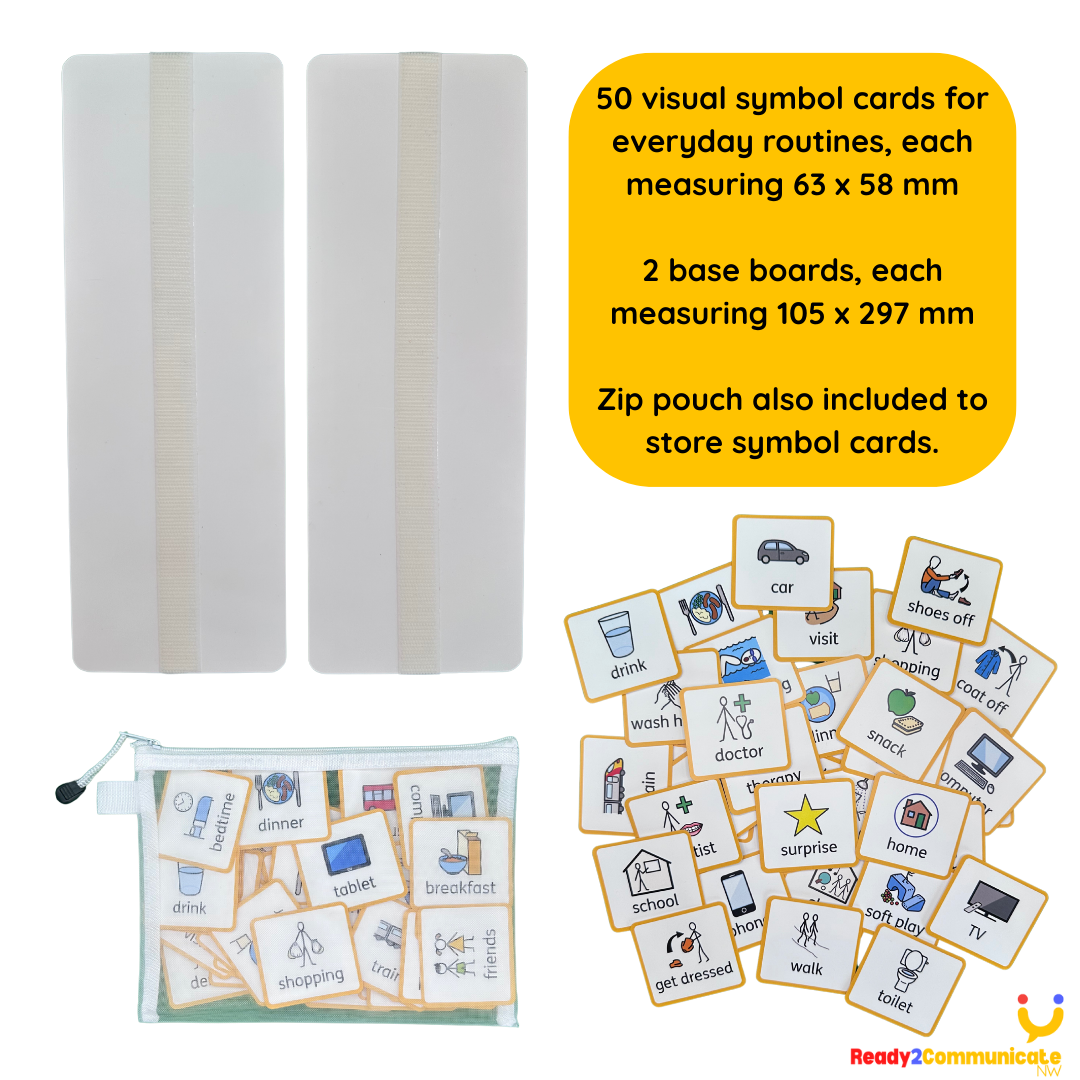 Visual Timetable for Home – Ready-Made Base Boards & Symbol Cards with Velcro | Visual Support for Children and Adults